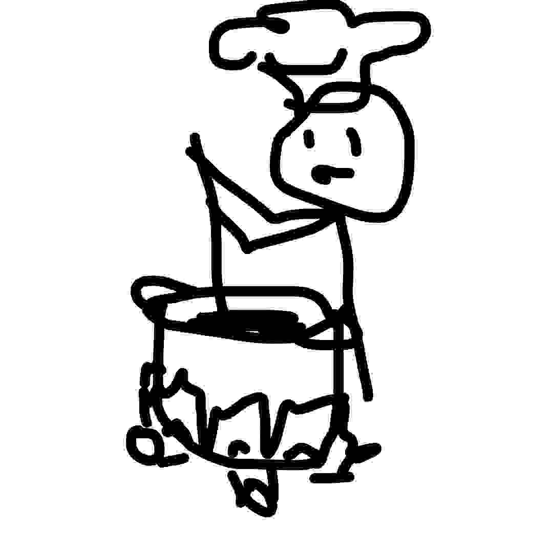 Stickman chef stiring a pot